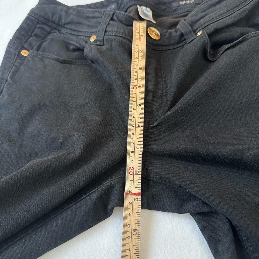 Cache Black Skinny Jeans Gold Button Classic Denim Women’s Size 6 - Picture 9 of 10